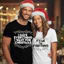 Christmas Couples Shirts: Chest Nuts Xmas Graphic Tee Cute Matching Couples Shirt for Him and Her Shirts (White)
