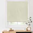 LazBlinds 100% Blackout Roller Shades, No Tools No Drill Cordless Blinds for Windows, Thermal Insulated UV Protection Privacy Window Shades for Bedroom (48''W x 72''H, Cream)