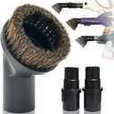 Round Horse Hair Vacuum Brush Attachment for Shark Vacuums, Compatible with Miele C1 Shark NV350 NV360 NV500 NV501 HV300 HV301 HV322 HV371 HV372 (1-3/8'' Vacuum Dusting Brush)