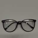 Gaoye Blue Light Blocking Glasses - Trending Round TR90 Frames, Metal Arms, UV400 Protection - Matching Soft Case (*1-light Black Frame/Transparent Lens)