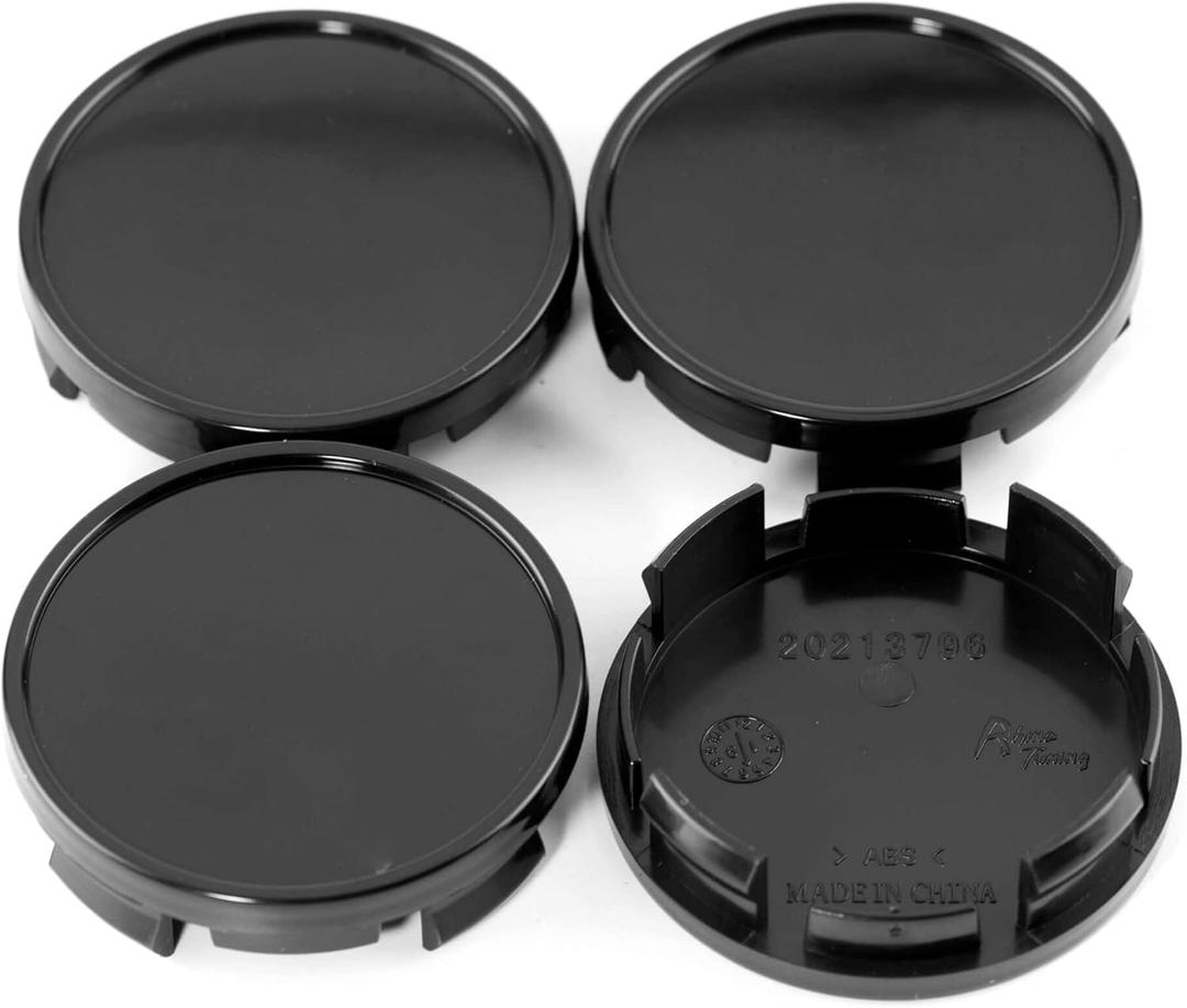 2.48Inch 63MM Wheel Center Cap for Chevy Chevrolet Dodge Toyota Lexus Rim Hubcap, 4 pcs, Black, Outer: 2.48in, Inter: 2.3in