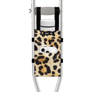 SPRING SEAON Crutch Bag Water-Resistant Pouch Lightweight Accessory Storage Carry Kit Cup and Bottle Pocket Holder Crutches Accessories for Kids, Men, Women Leopard
