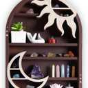 Wooden Crescent Moon Shelf - Moon Crystal Shelf Display Holder for Stone Display - Zen Wall Decor for Spiritual, Hippie, or Witch Room