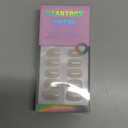 BTArtbox Press On Nails Short - White Soft Gel Press On Nail, Square Chrome Nail Tips Glue On Nails, Reusable Stick On Nails in 15 Sizes - 30 Soft Gel Fake Nails Kit, Vanilla Glazed