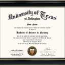 GraduationMall 8.5x11 Certificate Diploma Frame,Solid Wood & Tempered Glass, Black Finish with Gold Trim