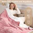 Heating Blanket Queen Size Electric Blanket - 84"x90" Dual Control Heated Blankets for Bed with 5 Heating Levels and 10 Hours Auto-Off, Soft Fluffy Sherpa Fleece, Warming Gifts for Grandma(Pink)