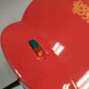 Taco Tuesday Deluxe 8-Inch 6-Wedge Electric Quesadilla Maker with Extra Stuffing Latch, Red