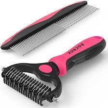 Docrok Pet  Comb Undercoat Rake for Long-haired Pets, Pink
