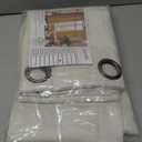 Lajode Linen Blackout Curtains 54 Inch Length 2 Panels for Bedroom, Thermal Insulated Total Light Blocking Noise Reducing Window Curtains for Farmhouse, Bronze Grommet, Cream, Each 52" Wide