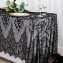 ShinyBeauty Lace Tablecloth Rectangle 60''x120'' Black Lace Party Tablecloth Rustic Floral Lace Table Cloth Vintage Lace Overlays Tea Party Tablecloth Lace Fabric Table Cover Embroidered Lace Table