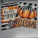 Thanksgiving Garden Glag, Fall Thanksgiving Deco Welcome Flag, Autumn Holiday Harvest Burlap Yard Flag, Decorations Outdoor, Double Sided 12x18 Inch, Pack of 3