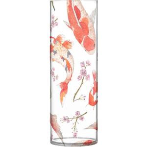 Japanese Koi Fish Flower Flower Vase 3.9x11.8 in Table Centerpiece Plastic Vase Tabletop Display Bouquet Holder for Home and Wedding Decoration (A01)