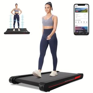 Walking Pad Treadmill with APP, 3 in 1 Under Desk Treadmill, 2.5HP Low Noise Walking Vibration Pad with Remote Control,Portable Treadmills for Home Office, Red (Batteries Are Not Included)