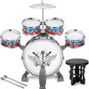 Toddlers Drum Set Kids Jazz Band Rock Kit for 3-5 Years Old Perfect Birthday Xmas Gift - Early Learning Musical Toy Set with Easy Assembly
