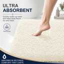 OLANLY Microfiber Bathroom Rugs 36x24, Ultra Soft Absorbent Bath Mat, White