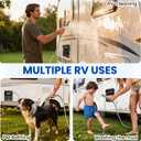 RV Exterior Shower Box Kit with Lock, All-Metal Outdoor Faucet with 59" Hose, 360° Swivel Adapter, UV-Resistant & Rust-Free Outside Shower Station for Camper, Travel Trailer, Motorhome, Boat