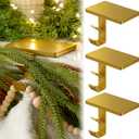 2 in 1 Fireplace Garland and Stocking Hangers for Mantel Heavy Duty Christmas Stocking Holders for Mantle Metal Garland Hooks Xmas Holiday Decoration(Gold,6 Pack)