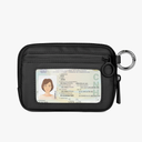 Didida The Iris Wallet Zip Card Case with ID Window Purses for Women Coin Purse with Zipper Mini Portable Keychain Wallet, Black