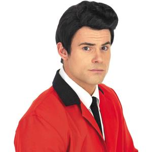 fun shack 50's Men's Black Wig with Sideburns, 1950s Costume Wig for Men, Retro Black Wig for Boys, One Size