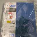 Five Star Spiral Notebook + Study App, 5 Subject, College Ruled Paper, 8-1/2" x 11", 200 Sheets, Fights Ink Bleed, Water Resistant Cover, Pacific Blue (73635)