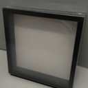 Muzilife 8x8 Shadow Box Picture Frame with Linen Board - Deep Wood & Glass Display Case Ready to Hang Memory Box Baby Sports Memorabilia, Pins, Awards, Medals, Wedding, Tickets and Photos (Black)