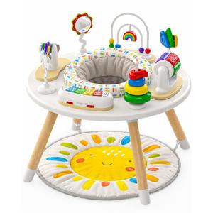 Little Acorn, 4-in-1 Baby Activity Center | Montessori-Inspired Design | 8 Interactive Toys | Tummy Time, Exersaucer & Toddler Table | Shower Gift | Essential (Sun)