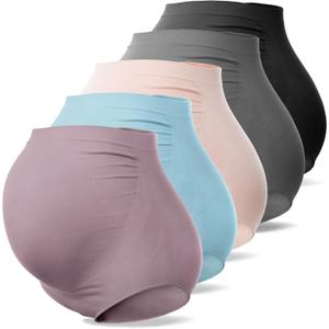 SUNNYBUY Women's Maternity High Waist Underwear Pregnancy Seamless Soft Hipster Panties Over Bump (XX-Large)