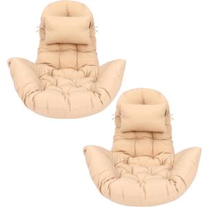 Tudomro Egg Chair Cushion Filling 2.58 kg 51 x 37 Inch Replacement Rocking Wicker Chair Cushions High Back Swing Hammock Hanging Cushion for Indoor Outdoor Patio(Beige,2 Pcs)