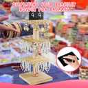 ERTIUANIO Bracelet Holder Display, 3 Tier Wooden Rotating Display Stand for vendors, 60 Hooks for Bracelet, KeyChain, Necklace, Jewelry