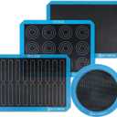 GUY DREAM Pack of 4 Perforated Silicone Baking Mats - 1 Choux, 1 Eclair, 1 Blank for Cookies, 1 10'' Round for Pizza - Non-Stick Reusable Oven Liner 11-4/5" x 15-3/4"