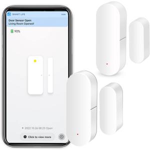 WiFi Door Window Sensor: Smart Contact Sensor with App Alerts, Door Open Detector Compatible with Alexa Google Assistant, Entry Detector Sensor for Home Security and Home Automation (2-Pack), 2.73*1*0.63 inches