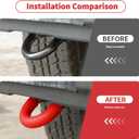 Linskip Tow Hook D Ring Covers Compatible with 2021-2025 2026 Ford Bronco Accessories, Rear Bumper Tow Hook Rubber Sleeve Protectors for Bronco Raptor Accessories(Red)