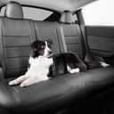 overdream Leather Seat Covers Custom Fit for 2026 Tesla Model Y Long Range (Premium) Only,Not for Standard,Armrest Covers Included,Breathable Waterproof Car Seat Protector(Full Set,Black)