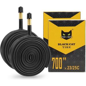 MAKELEN 2 Pcs 700x23C/ 25C Bike Tubes, 48mm AV Schrader Valve, 700C Bike Tire Tube for Road Bike