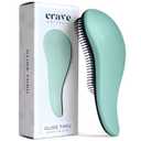 Crave Naturals Glide Thru Detangling Hairbrush That Glides Through Tangles for Wet, Dry and Damaged Hair - Gentle Detangler Styling Tool for Adults, Kids, Men and Women - 7.5 x 3 in, Turquoise