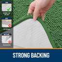 OLANLY Small Bathroom Rugs 24x16, Extra Soft Absorbent Chenille Bath Rugs, Rubber Backing Quick Dry, Machine Washable Bath Mats for Bathroom Floor, Tub and Shower, Home Decor Accessories, Olive Green