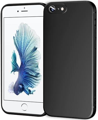 TENOC Phone Case Compatible with iPhone 6 Plus & iPhone 6s Plus, Black Case Anti-Fingerprint Protective Bumper Matte Cover for 5.5 Inch