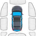 KMF 8pcs Thicken Sun Shades for Honda CR-V 2017-2022 Accessories, CRV Sunshade Full Car Window Covers for Windshield Side Rear, UV Block and Blackout Privacy for Camping Outdoor