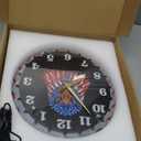 Bald Eagle Wall Clock, 12 Inch Neon Wall Clock, Americn Flag & Bald Eagle Graphics, Stunning 3D Glow Effect, Non Ticking Clocks, for Living Room/Bedroom/Office/Garage/Bar/Game Room Decor