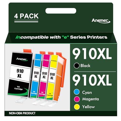 Anemec 910XL Ink Cartridges Combo Pack Replacement for HP Ink 910 XL Compatible with OfficeJet Pro 8020 8025 8028 8035 8030 8010 8015 8018 8022 Printer, 4 Pack