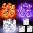 Halloween String Lights, Pumpkin Ghost Bats Mini Halloween Lights with Timer Indoor Battery Operated 9.8ft 30LED Trick or Treat Decorations for Home Decor Indoor Party Holiday