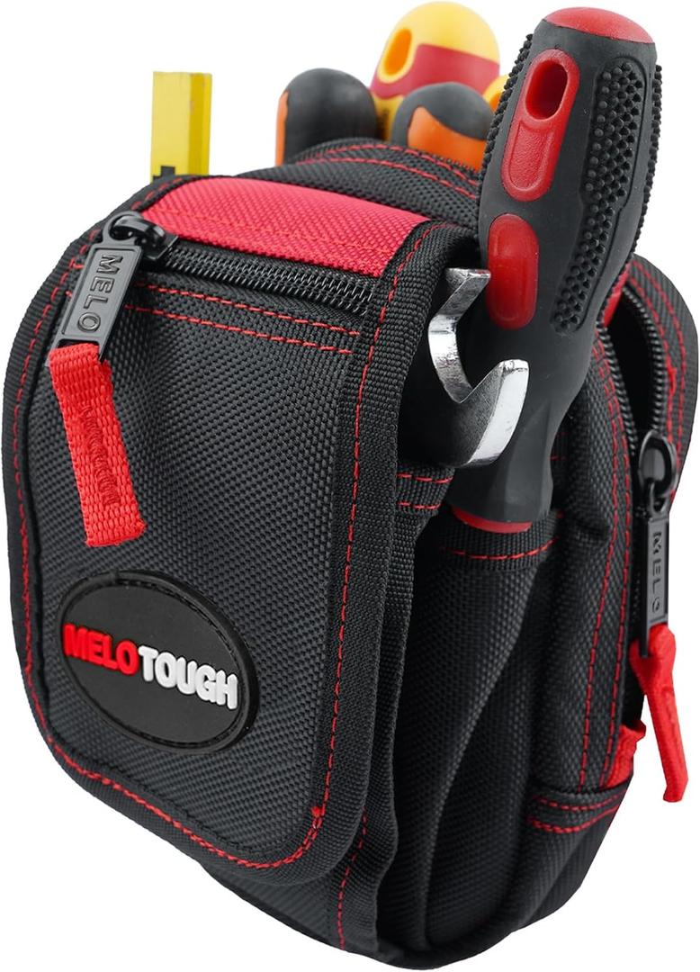 MELOTOUGH Small Tool Pouch Heavy Duty Cell Phone Holder Accessory Pouch Smart Phone Pouch Construction Phone Holster Compatible with Most Tool Belts