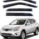 KPY Window Visor Rain Guard Compatible with Nissan Rogue 2009-2013 & Rogue Select 2014-2015, 4PC Side Window Vent Deflectors Tape-On Mugen Style, 2009 2010 2011 2012 2013 2014 2015
