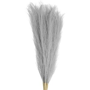 MECCANIXITY 18Pcs Faux Pampas Grass, 21"/55cm Fluffy Fake Pampas Grass Decor Tall Artificial Pampas Grass for Living Room Party Wall Vase Wedding Decoration, Light Gray