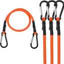 WORKPRO 24 Inch Bungee Cords with Hooks, 4 Pack Superior Rubber Heavy Duty Bungee Straps Strong Elastic Rope for Outdoor Tent, Luggage Rack, Camping, Cargo, RV, Bike, Transporting, Storage, Orange