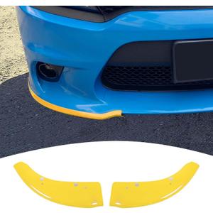 for Charger Front Bumper Lip Splitter Protector Cover Trim for 2015-2023 Dodge Charger Yellow Exterior Accessories 2pcs, Not for SXT/Widebody