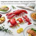 Gresorth 4 Pack Fake Large Sea Life Creatures Collection Artificial Lobster & Crab Plastic Animal Home Party Decoration Display Kids Toy