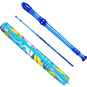 Yop-yes Soprano Recorder Instrument for Kids Beginners Student 8 Hole Flute German Fingering C Key Recorder Instrument 3 Piece with Cleaning Rod and Bag Fingering Chart