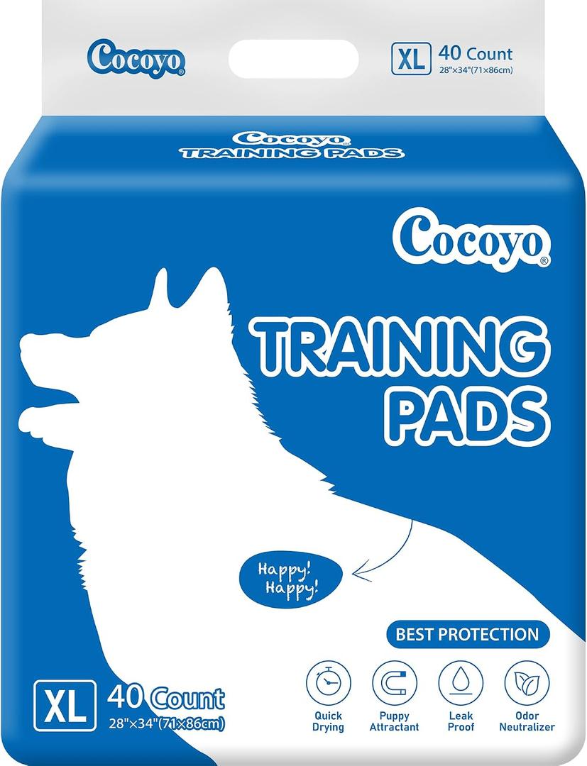 COCOYO Best Value Training Pads, 28" by 34" XL, 80 Count,Blue and White