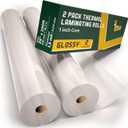Thermal Laminating Roll, Clear Glossy Laminate Film Roll 1.5 Mil 1 Inch Core 25" x 250", 2-Pack Compatible with GBC, USI Replacement